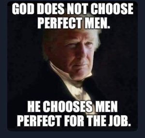 Trump not perfect but perfect for job meme