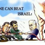 Gods hand on israel cartoon