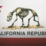 California Republic Flag bear bones