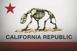 California Republic Flag bear bones