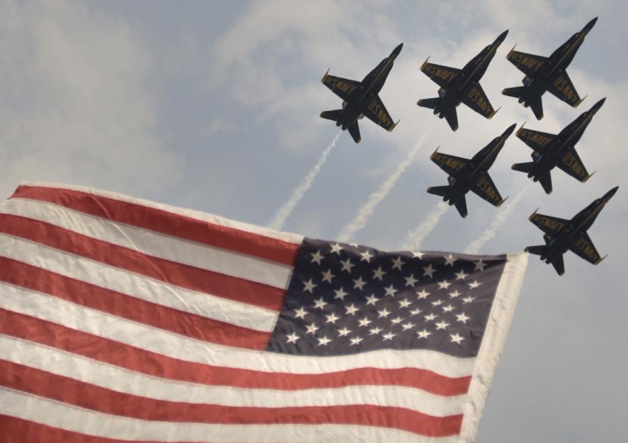blue angels and old glory